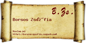 Borsos Zsófia névjegykártya